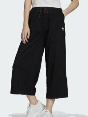 adidas Black Track Sweatpants with White Side Stripes